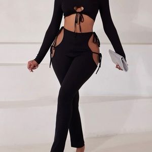 Knot Side Cut Out Pants